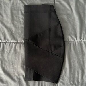 Cross Front Bodycon Mini Skirt Black Size Small